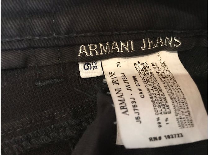 Armani Jeans Vaqueros Armani Negros de Algodón Talla 36 - vista 4