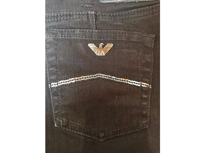 Armani Jeans Vaqueros Armani Negros de Algodón Talla 36 - vista 5