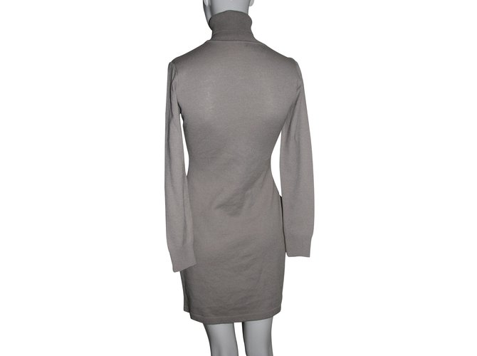 Autre Marque Pulloverkleid mit Rollkragen Grau - Ansicht 2