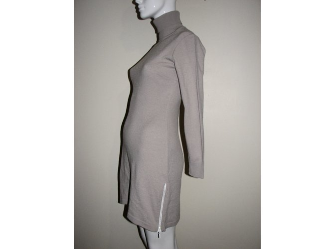Autre Marque Pulloverkleid mit Rollkragen Grau - Ansicht 3