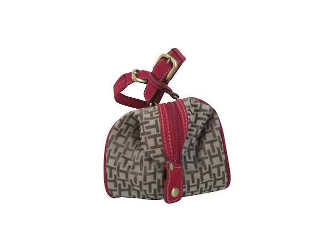 Bolso Bowling Tommy Hilfiger de Lona y Gamuza Rojo Oscuro Burdeos - vista 2