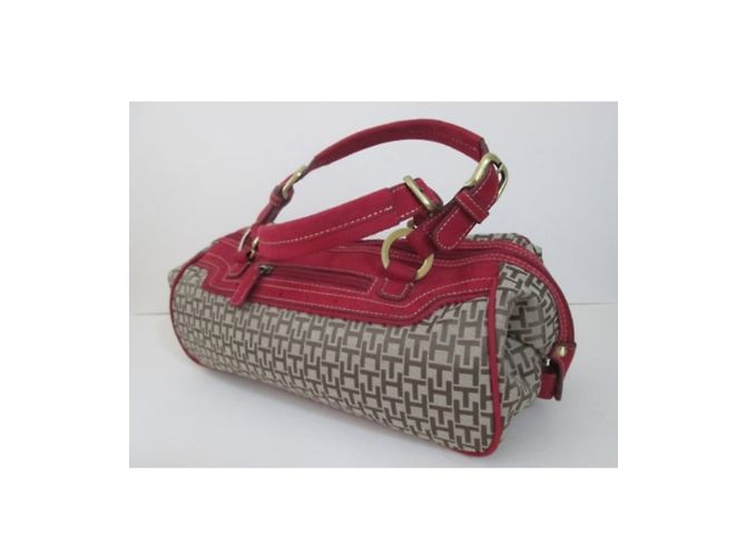 Bolso Bowling Tommy Hilfiger de Lona y Gamuza Rojo Oscuro Burdeos - vista 3