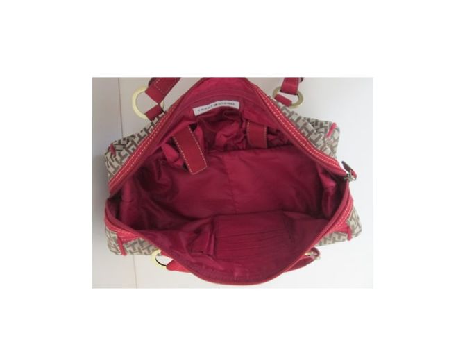 Bolso Bowling Tommy Hilfiger de Lona y Gamuza Rojo Oscuro Burdeos - vista 4