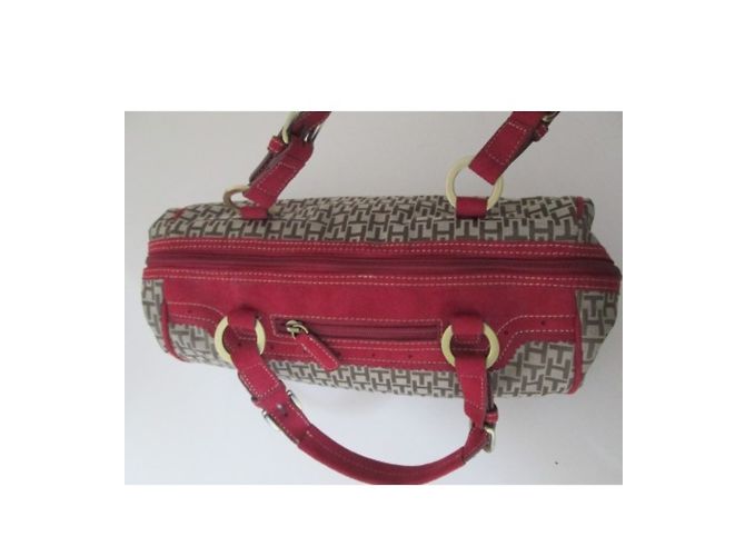 Bolso Bowling Tommy Hilfiger de Lona y Gamuza Rojo Oscuro Burdeos - vista 5