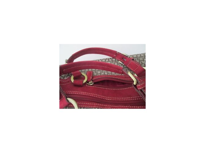 Bolso Bowling Tommy Hilfiger de Lona y Gamuza Rojo Oscuro Burdeos - vista 7