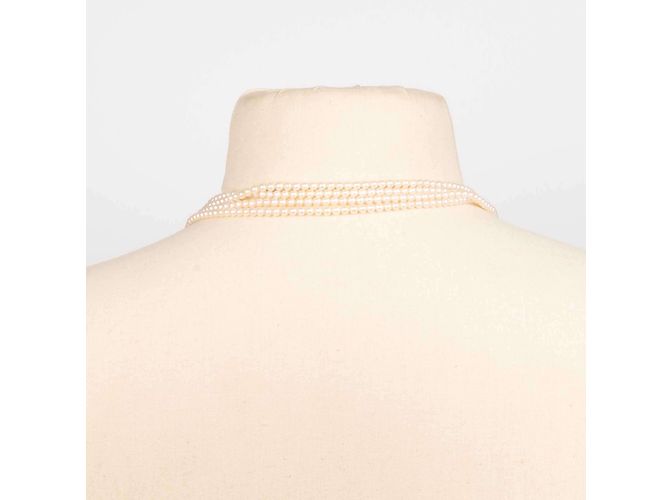Autre Marque Collana a 4 file di perle con fermaglio in oro giallo saphiri e rubelliti Beige - vista 4
