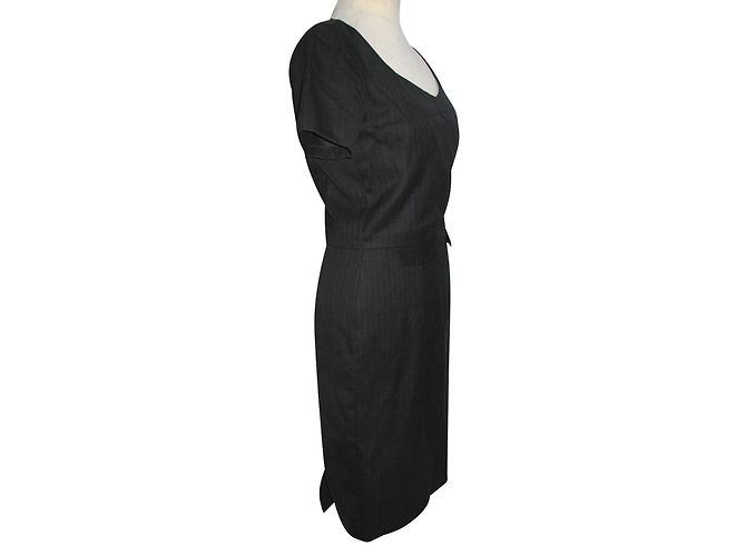 Vestido lápiz Joseph City de lana gris Gris antracita - vista 2