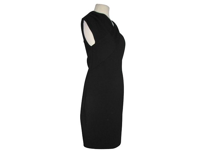 Asymmetrisches schwarzes Kleid Halston Heritage - Ansicht 2