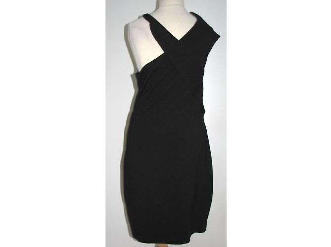 Asymmetrisches schwarzes Kleid Halston Heritage - Ansicht 3