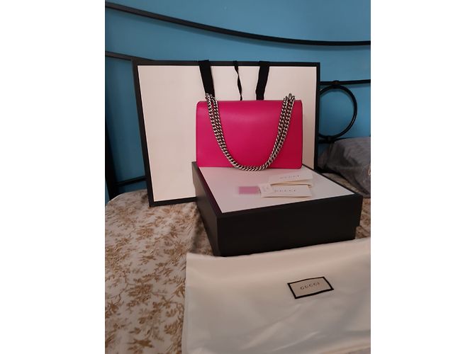 Borsa a mano Gucci Dionysus in pelle rosa - vista 3