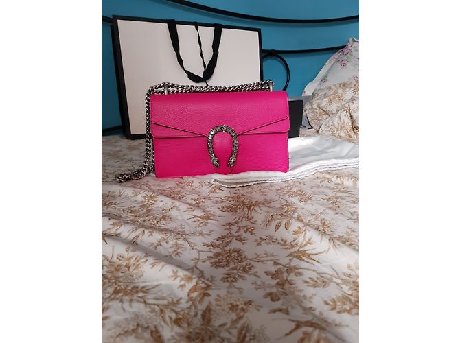 Borsa a mano Gucci Dionysus in pelle rosa - vista 4