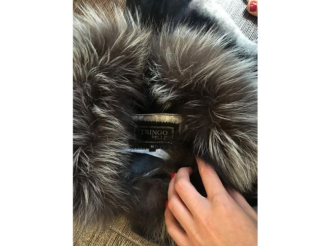 Autre Marque Abrigo de piel de conejo estilo chinchilla Multicolor - vista 4