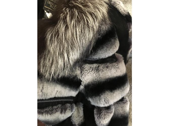 Autre Marque Abrigo de piel de conejo estilo chinchilla Multicolor - vista 6