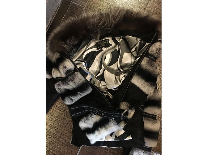 Autre Marque Abrigo de piel de conejo estilo chinchilla Multicolor - vista 7