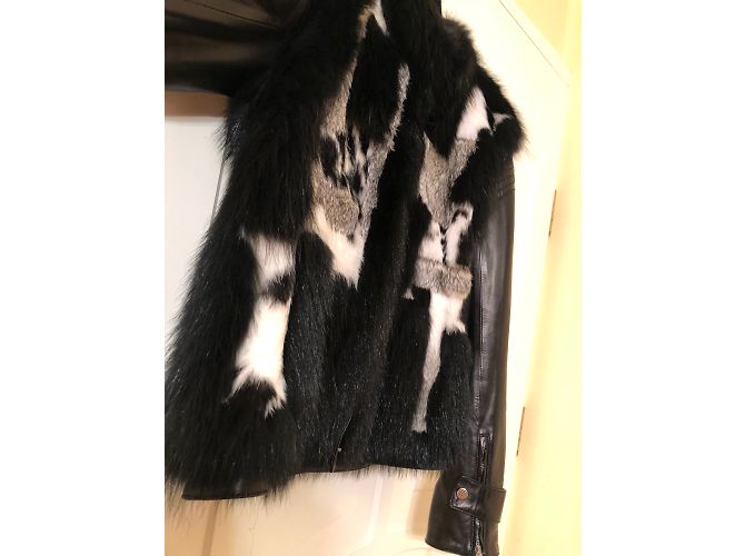 Roberto Cavalli Lederjacke mit Fellbesatz Mehrfarben - Ansicht 6