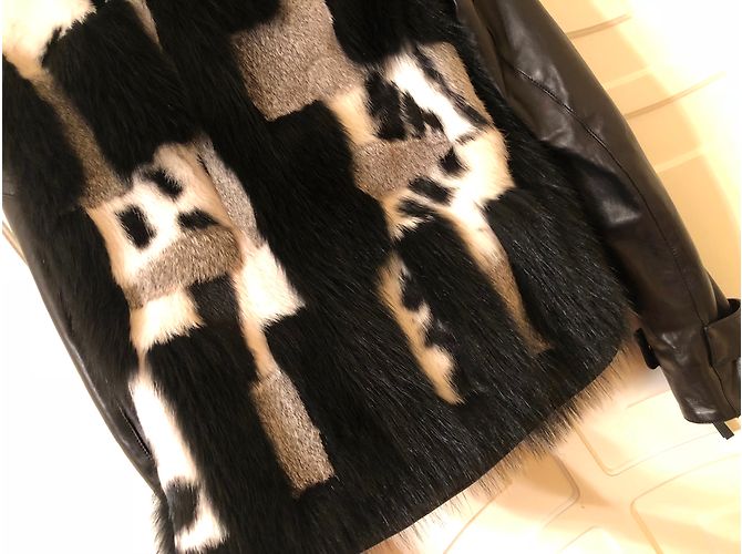 Roberto Cavalli Lederjacke mit Fellbesatz Mehrfarben - Ansicht 7