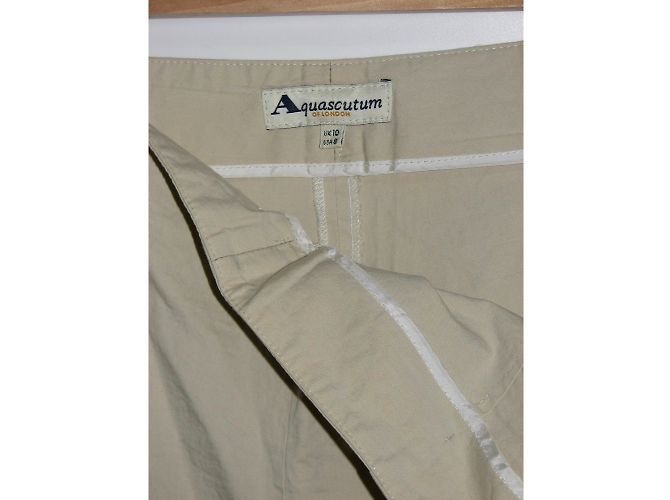 Pantalones de algodón beige Aquascutum - vista 2