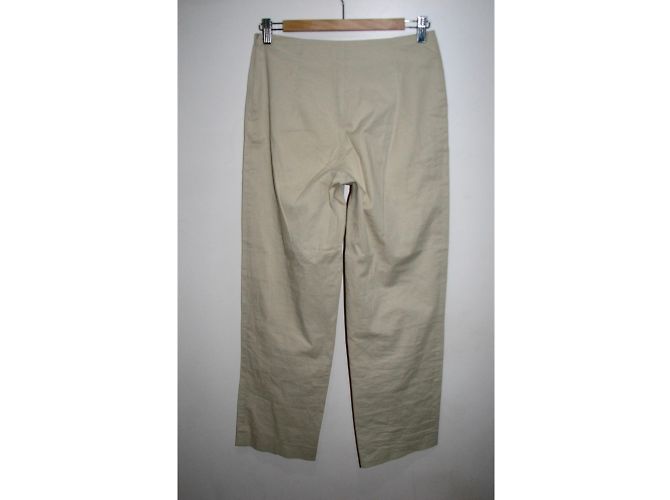 Pantalones de algodón beige Aquascutum - vista 3