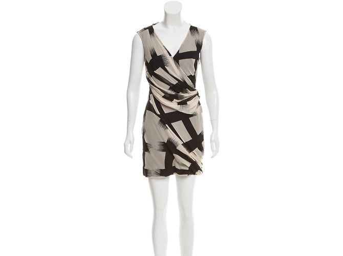 Diane Von Furstenberg Vestido de seda DvF Francia Negro Crudo - vista 2