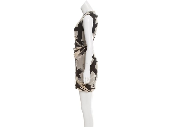 Diane Von Furstenberg Vestido de seda DvF Francia Negro Crudo - vista 3