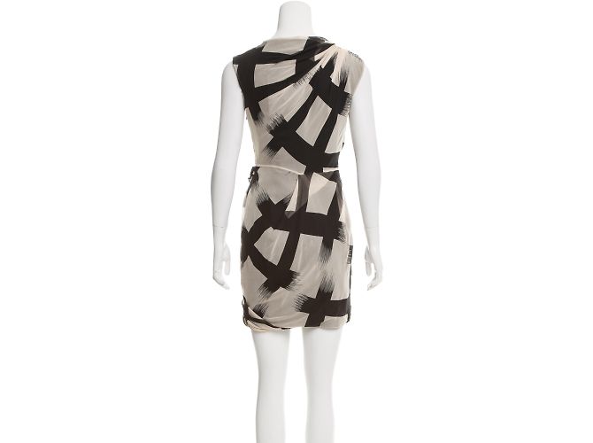 Diane Von Furstenberg Vestido de seda DvF Francia Negro Crudo - vista 4