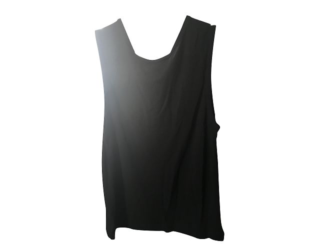 Top sin mangas Sonia Rykiel negro con flor roja bordada - vista 2