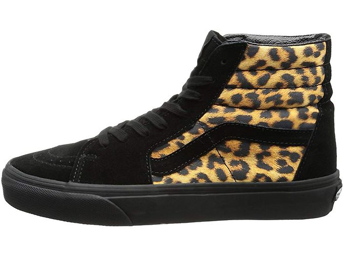 Baskets Vans Noir et Imprimé Léopard Daim 10US - vue 2
