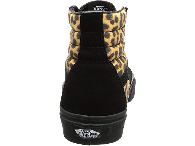 Baskets Vans Noir et Imprimé Léopard Daim 10US - vue 3