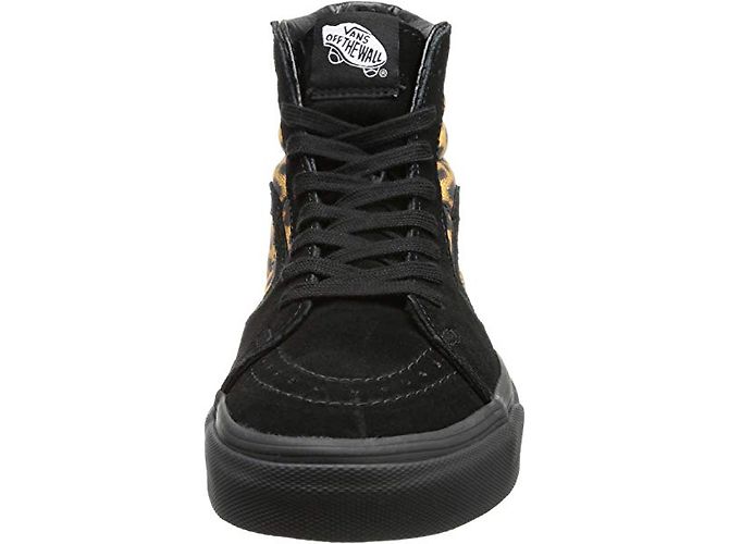 Baskets Vans Noir et Imprimé Léopard Daim 10US - vue 4