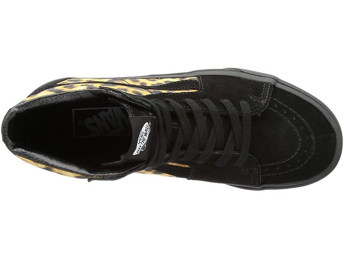 Baskets Vans Noir et Imprimé Léopard Daim 10US - vue 5