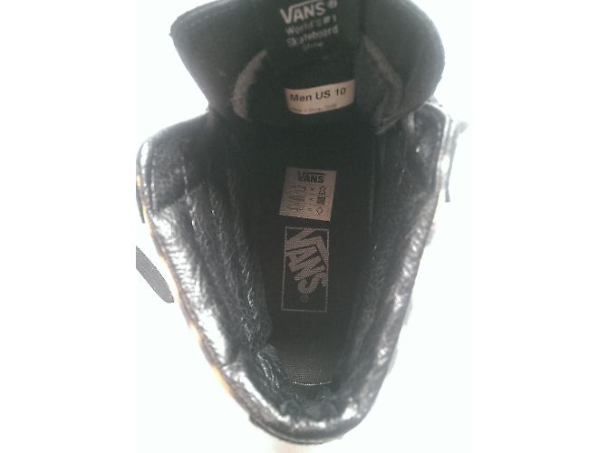Baskets Vans Noir et Imprimé Léopard Daim 10US - vue 7