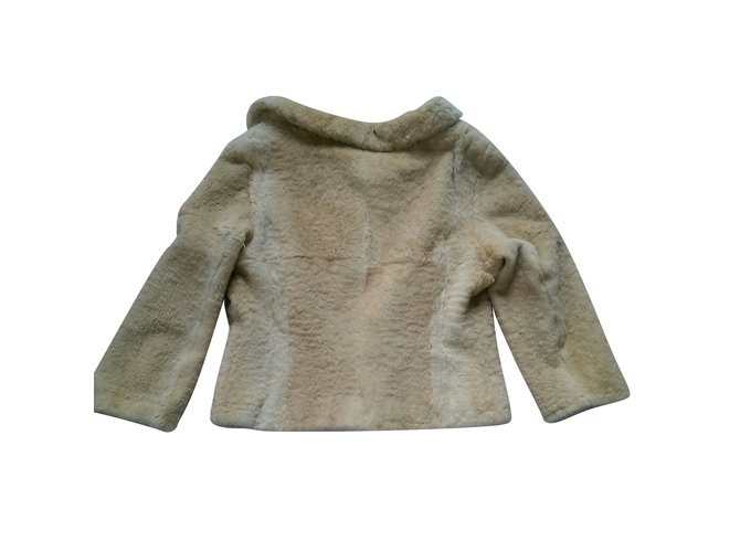 Chaqueta Sam Rone de piel de conejo beige - vista 2