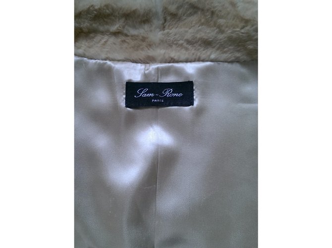 Chaqueta Sam Rone de piel de conejo beige - vista 4