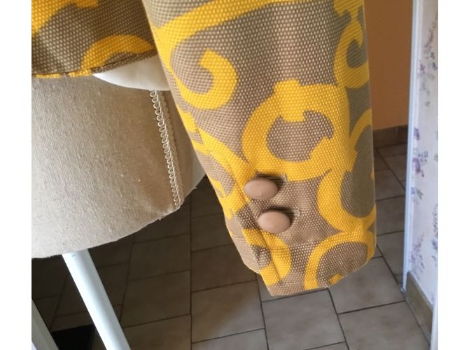 Chaqueta Yves Saint Laurent de algodón beige con botón dorado Amarillo - vista 5