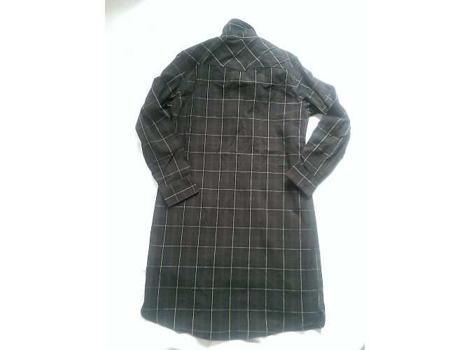 Vestido camisa Thomsen de algodón con cuadros negro - vista 2