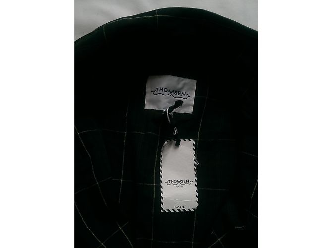 Vestido camisa Thomsen de algodón con cuadros negro - vista 4