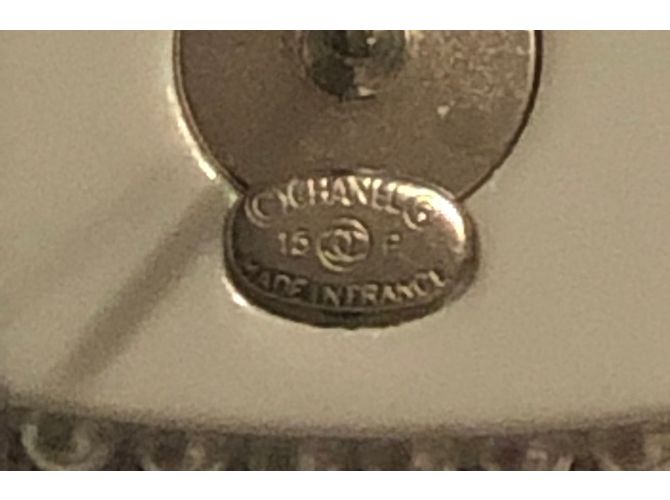 Chanel-Logo-Ohrring Silber Weiß Marineblau - Ansicht 6