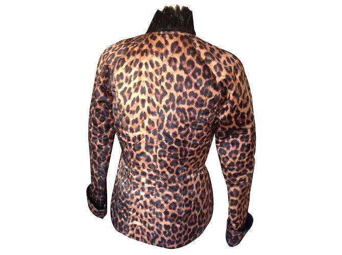Autre Marque FABRICE KAN BLAZER IN LEOPARD DI SATIN E LE PIANTE DI CHAPON Stampa leopardo - vista 2