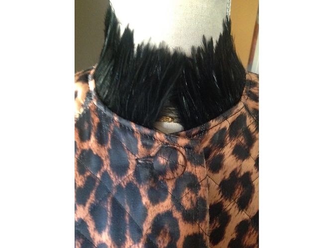 Autre Marque FABRICE KAN BLAZER IN LEOPARD DI SATIN E LE PIANTE DI CHAPON Stampa leopardo - vista 3