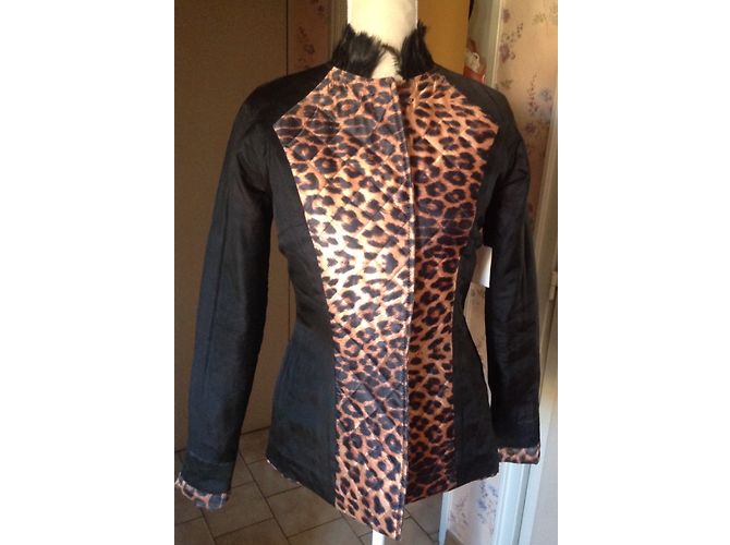 Autre Marque FABRICE KAN BLAZER IN LEOPARD DI SATIN E LE PIANTE DI CHAPON Stampa leopardo - vista 5