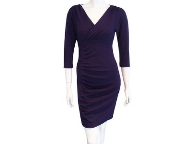 Diane Von Furstenberg DvD Basuto Strickkleid Lila - Ansicht 2