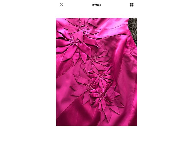 Karen Millen One Shoulder Midikleid Fuchsia Baumwolle - Ansicht 2