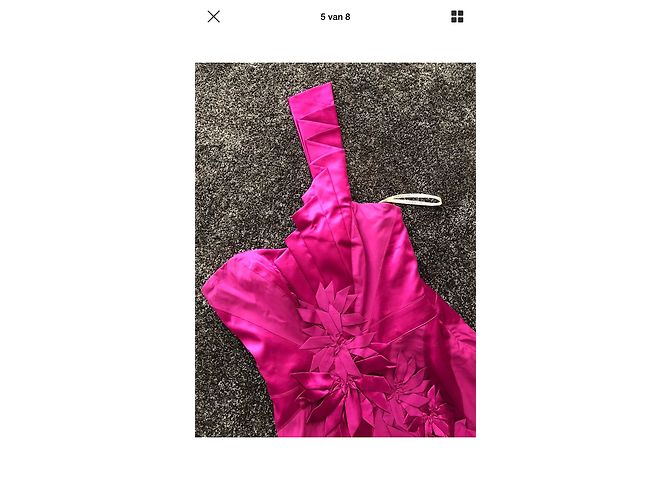 Karen Millen One Shoulder Midikleid Fuchsia Baumwolle - Ansicht 5
