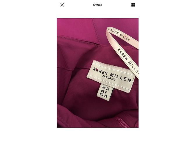 Karen Millen One Shoulder Midikleid Fuchsia Baumwolle - Ansicht 6