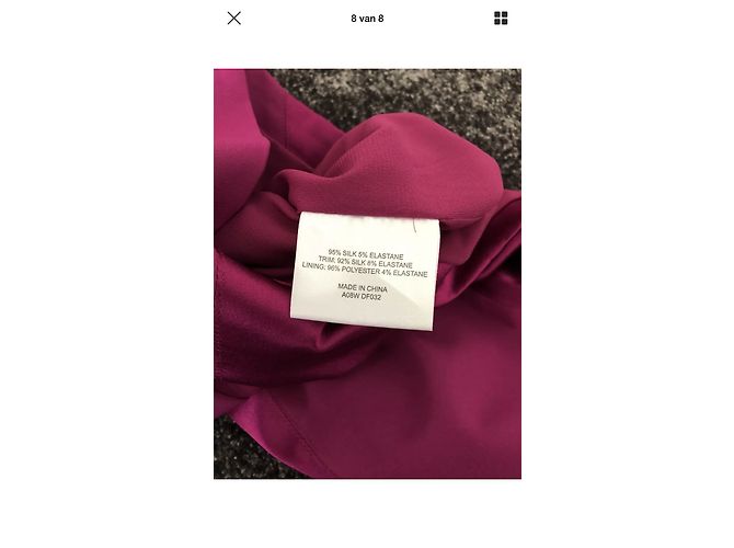 Karen Millen One Shoulder Midikleid Fuchsia Baumwolle - Ansicht 7