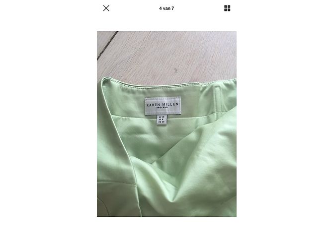 Mini abito in seta con scollo all'americana Karen Millen verde chiaro - vista 2
