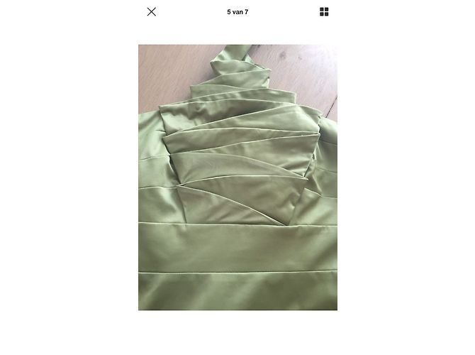 Mini abito in seta con scollo all'americana Karen Millen verde chiaro - vista 3