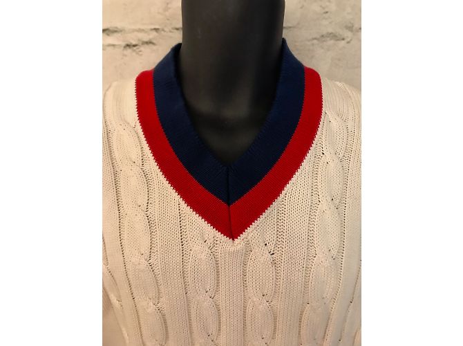 Hackett London Pullover Rot Roh Marineblau - Ansicht 2