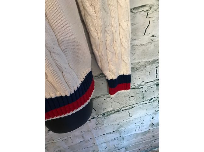 Hackett London Pullover Rot Roh Marineblau - Ansicht 3