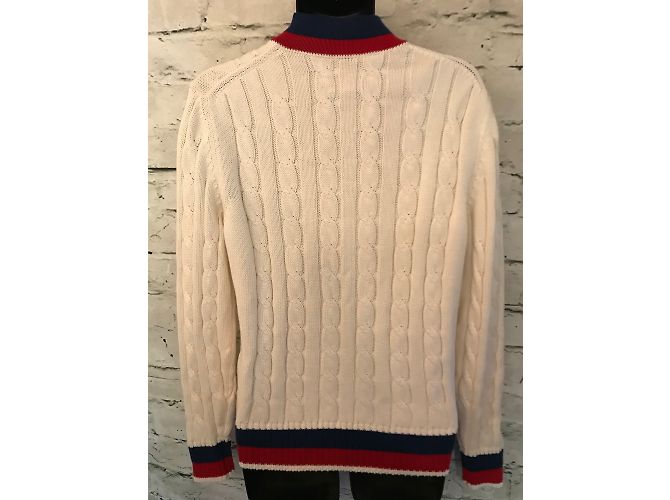 Hackett London Pullover Rot Roh Marineblau - Ansicht 4